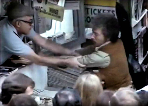 Rudy grabs Dustin's arm and threatens to call the police if Dustin doesn't pay for it